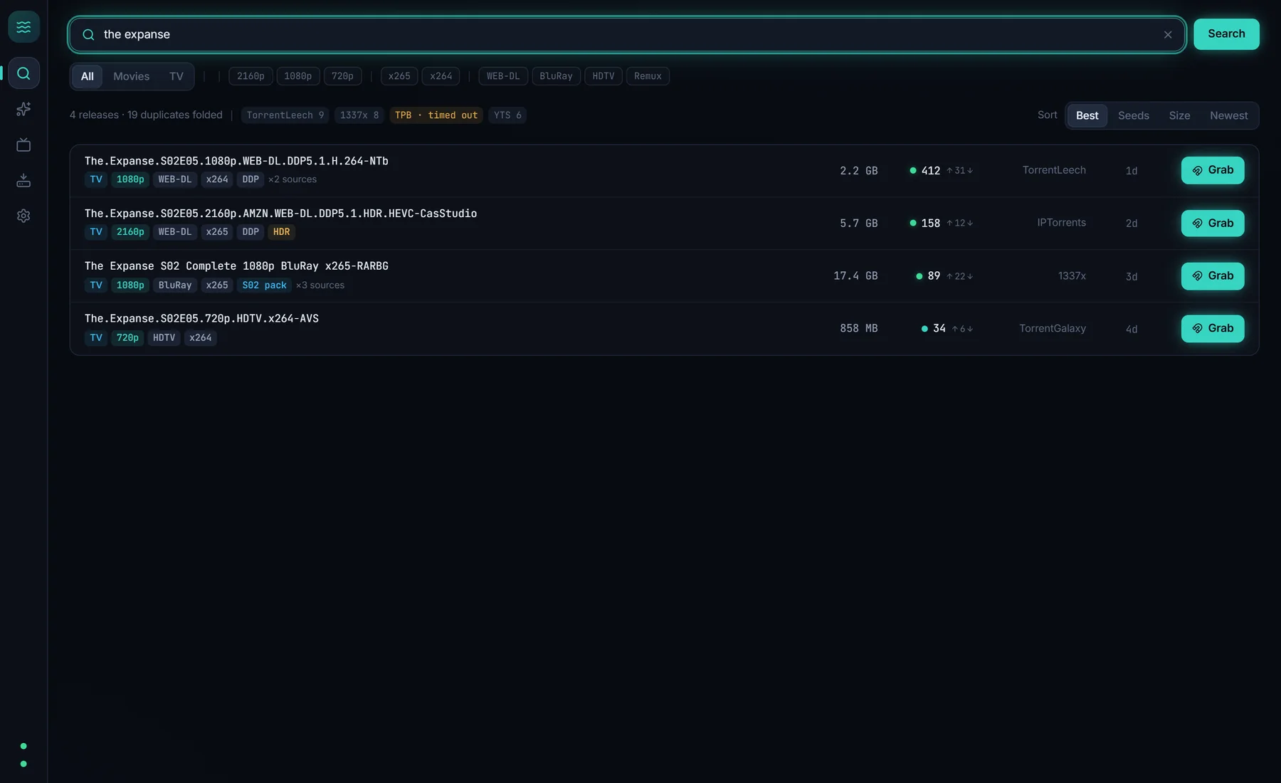 Search view
